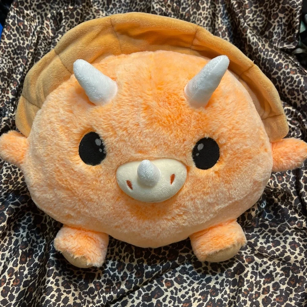 Triceratops Orange Stuffed Animal